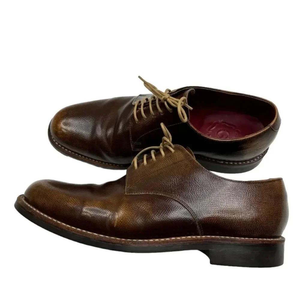 Grenson Curtis Derby Shoes Brown Leather Goodyear Welted Men’s US 9 UK 8.5 - Picture 8 of 15